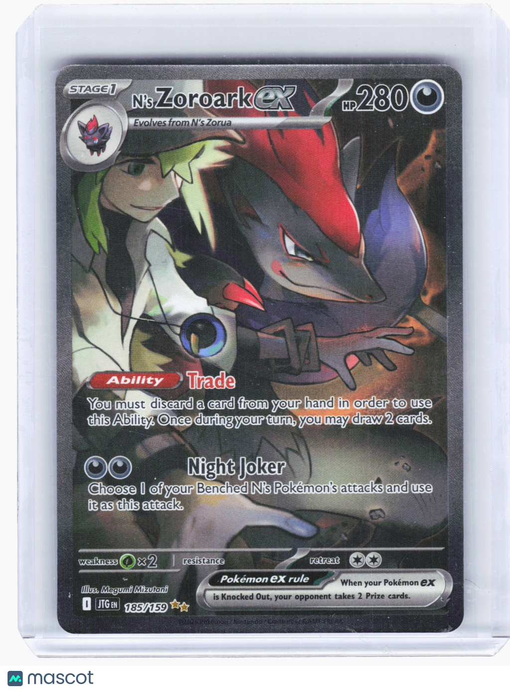 2025 Pokemon—N'S Zoroark ex #185 Journey Together—SIR Holo [Lightly Played]