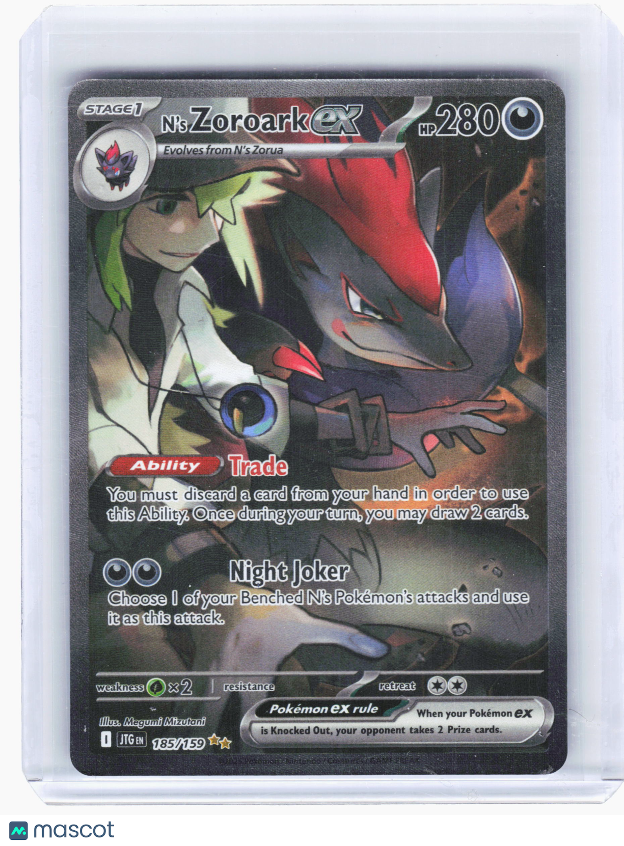 2025 Pokemon—N'S Zoroark ex #185 Journey Together—SIR Holo [Lightly Played]