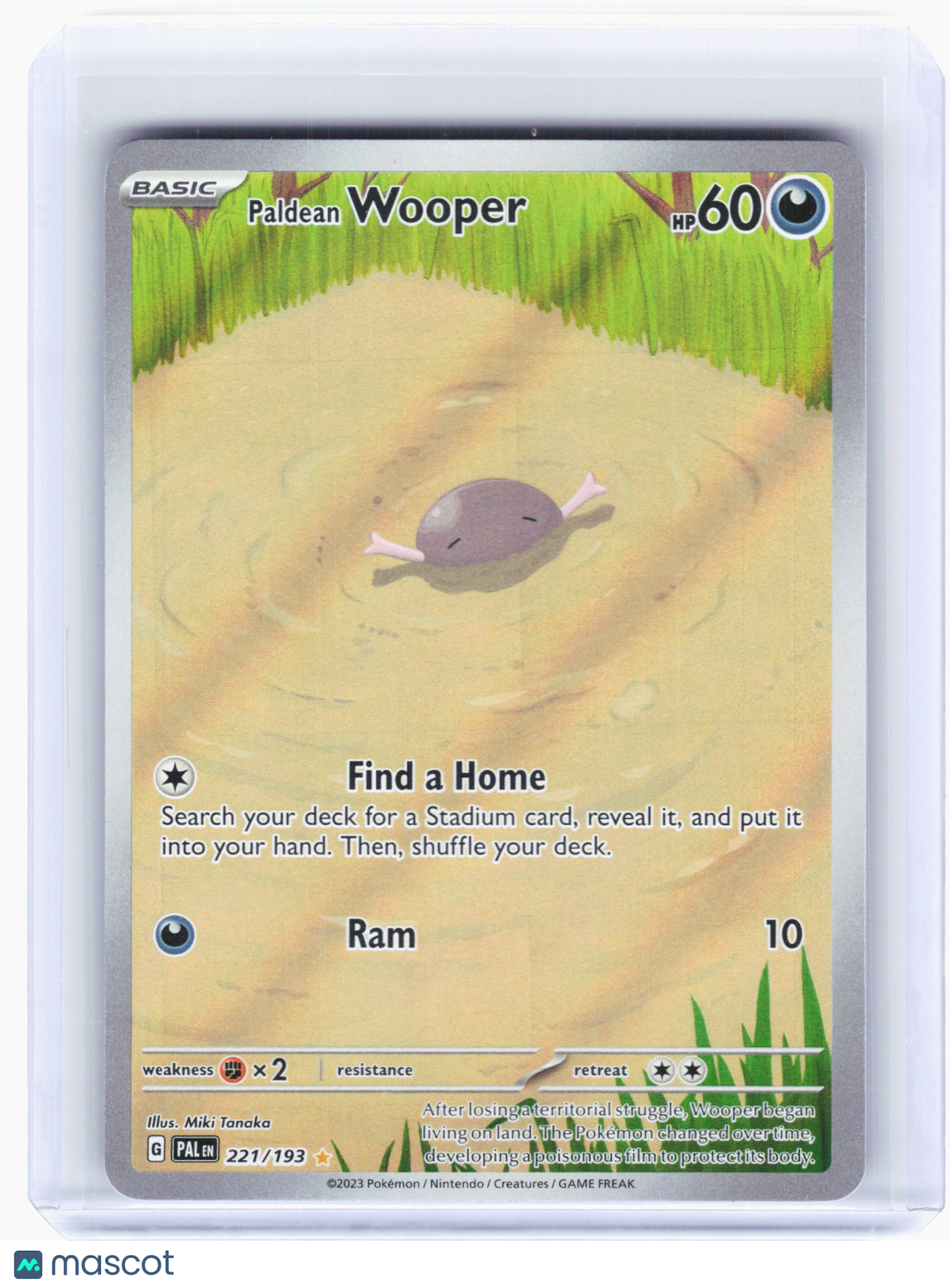 2023 Pokemon—Paldean Wooper #221 Paldea Evolved—Illustration Rare Holo [LP]