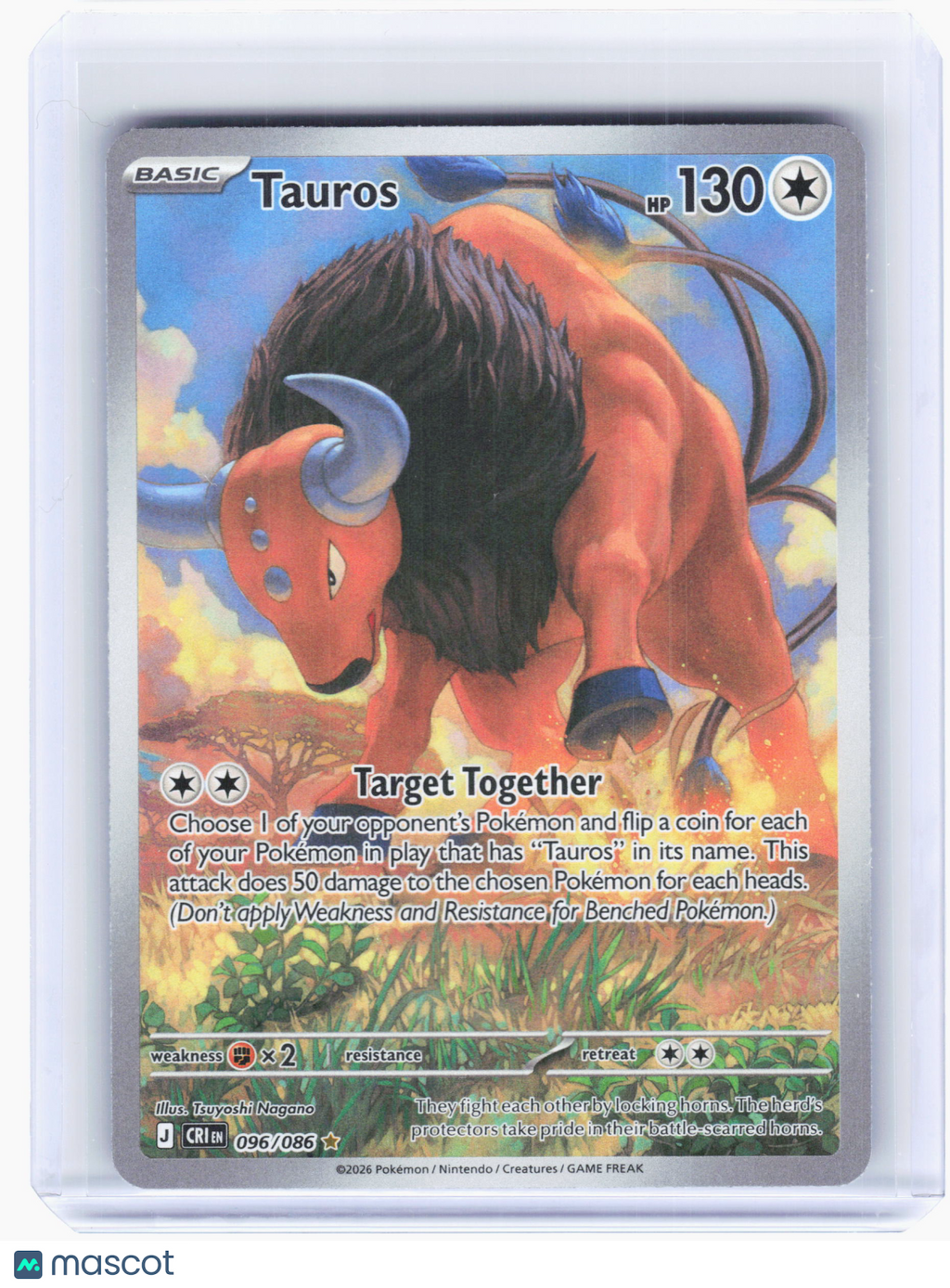2026 Pokemon—Tauros #96 Chaos Rising—Illustration Rare Holo