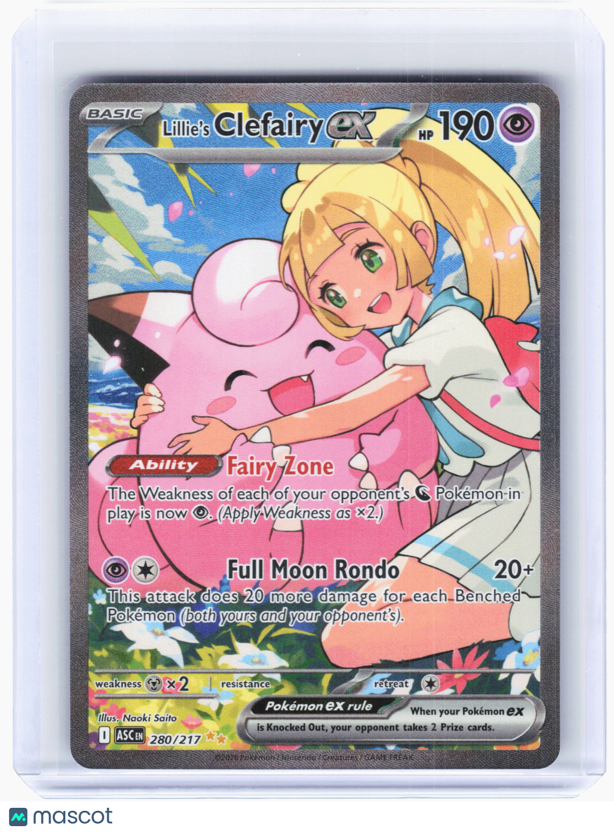 2026 Pokemon—Lillie's Clefairy ex #280 Ascended Heroes—SIR Holo