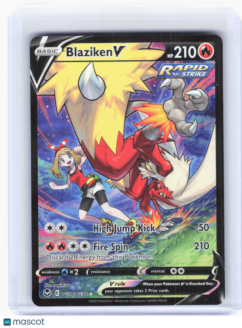 2022 Pokemon—Blaziken V #TG14 Silver Tempest Trainer Gallery—Ultra Rare Holo