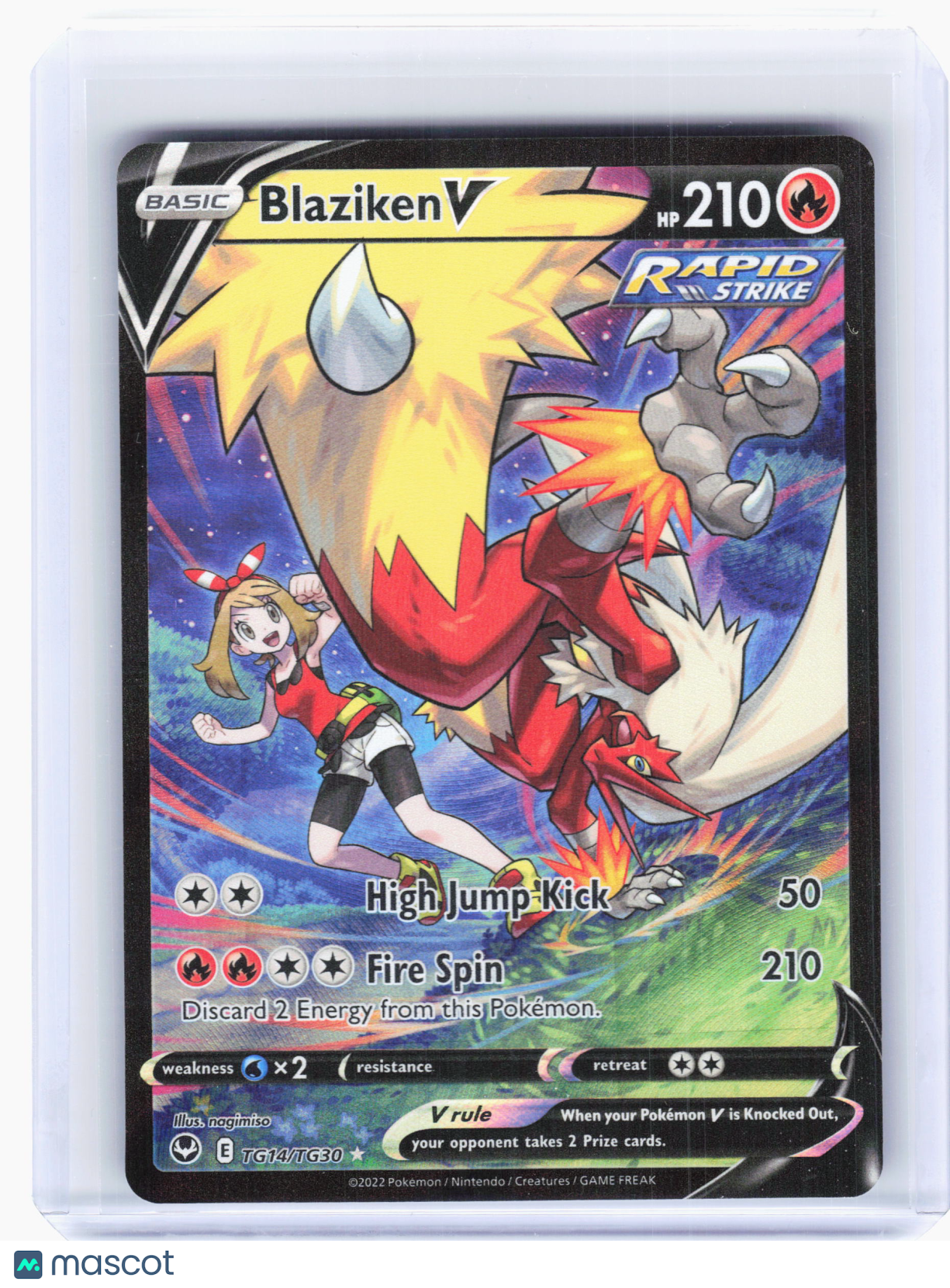 2022 Pokemon—Blaziken V #TG14 Silver Tempest Trainer Gallery—Ultra Rare Holo