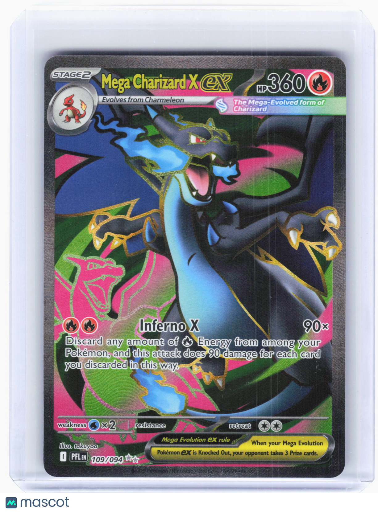 2025 Pokemon—Mega Charizard X ex #109 Phantasmal Flames—Ultra Rare Holo