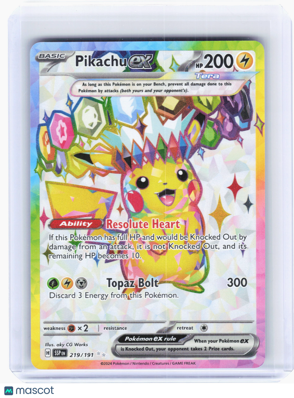 2024 Pokemon—Pikachu ex #219 Surging Sparks—Ultra Rare Holo