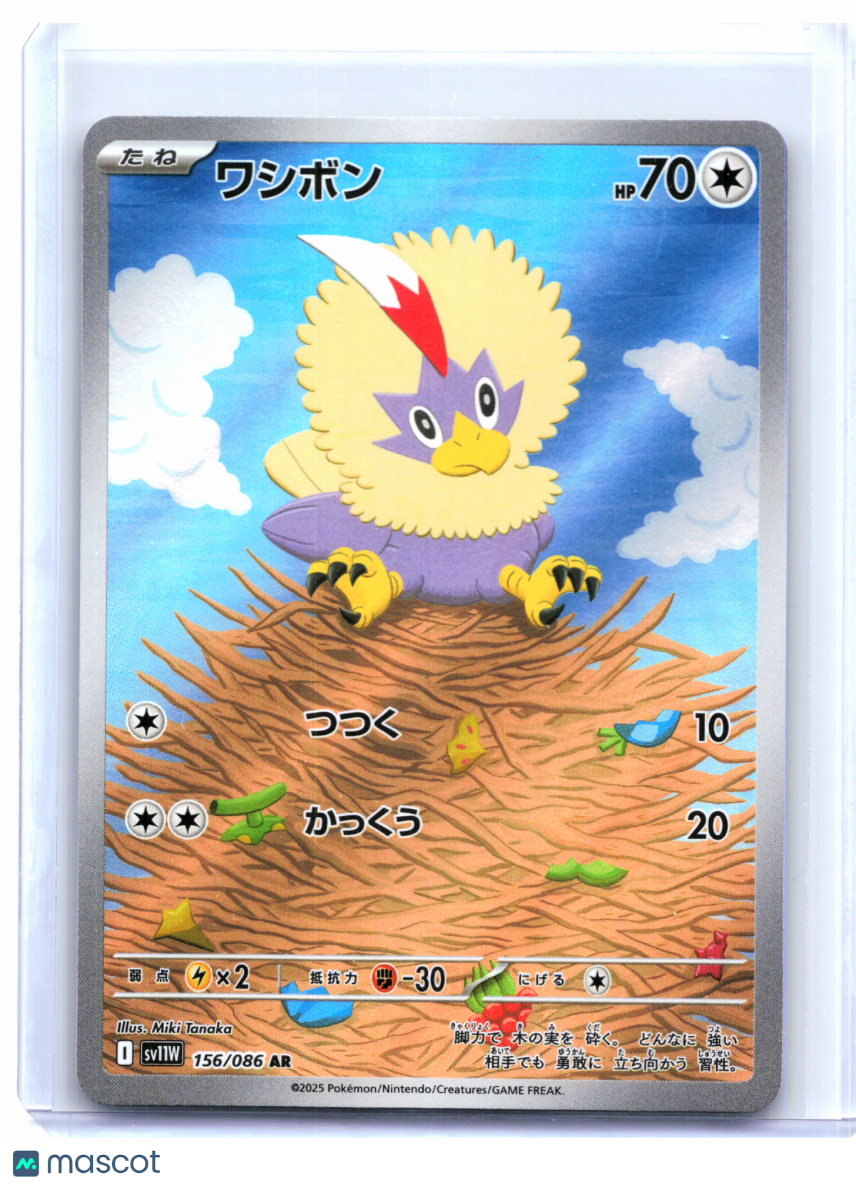 2025 Pokemon—Rufflet #156/086 White Flare—Art Rare Holo Japanese