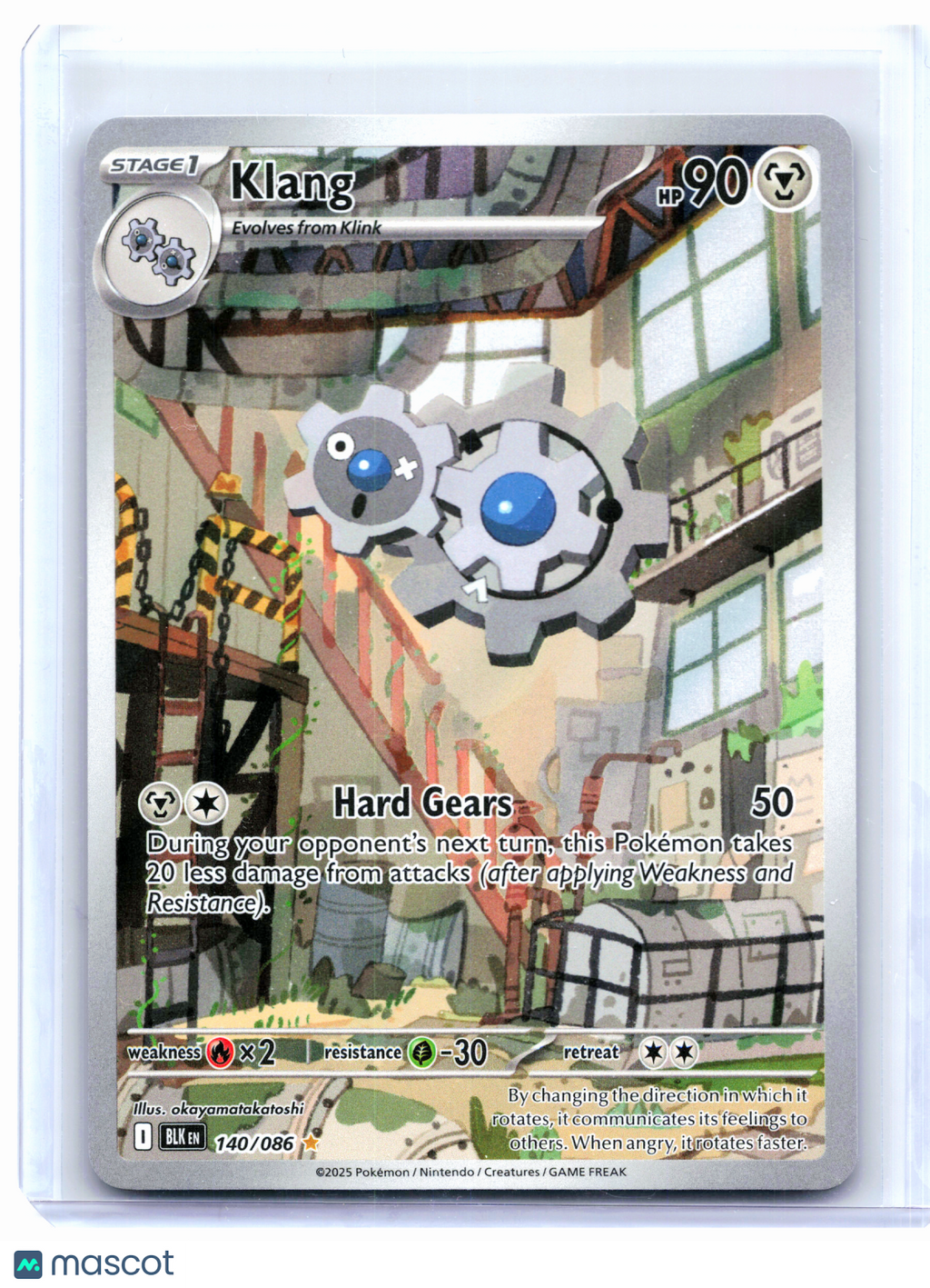 2025 Pokemon—Klang #140/086 Black Bolt—Illustration Rare Holo