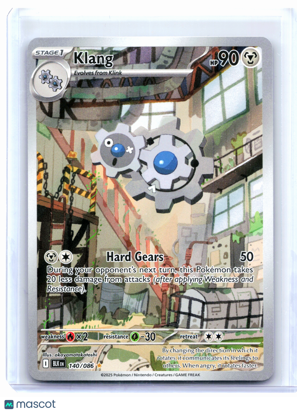 2025 Pokemon—Klang #140/086 Black Bolt—Illustration Rare Holo
