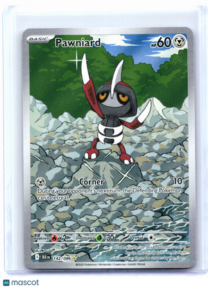 2025 Pokemon—Pawniard #142/086 Black Bolt—Illustration Rare Holo