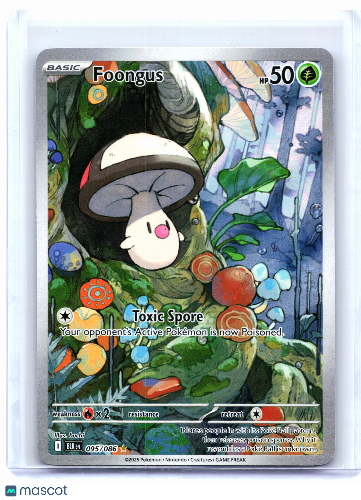 2025 Pokemon—Foongus #095/086 Black Bolt—Illustration Rare Holo [Lightly Played]