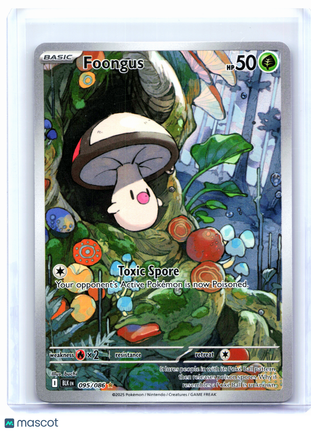 2025 Pokemon—Foongus #095/086 Black Bolt—Illustration Rare Holo [Lightly Played]