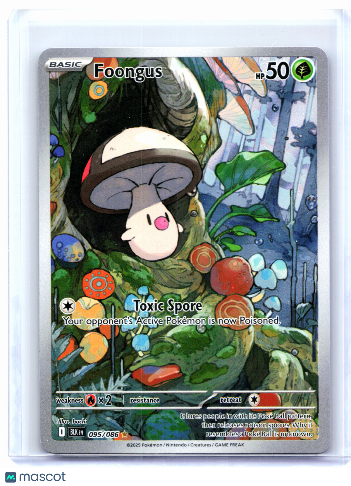 2025 Pokemon—Foongus #095/086 Black Bolt—Illustration Rare Holo [Lightly Played]