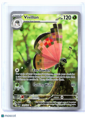 2024 Pokemon—Vivillon #193/191 Surging Sparks—Illustration Rare Holo