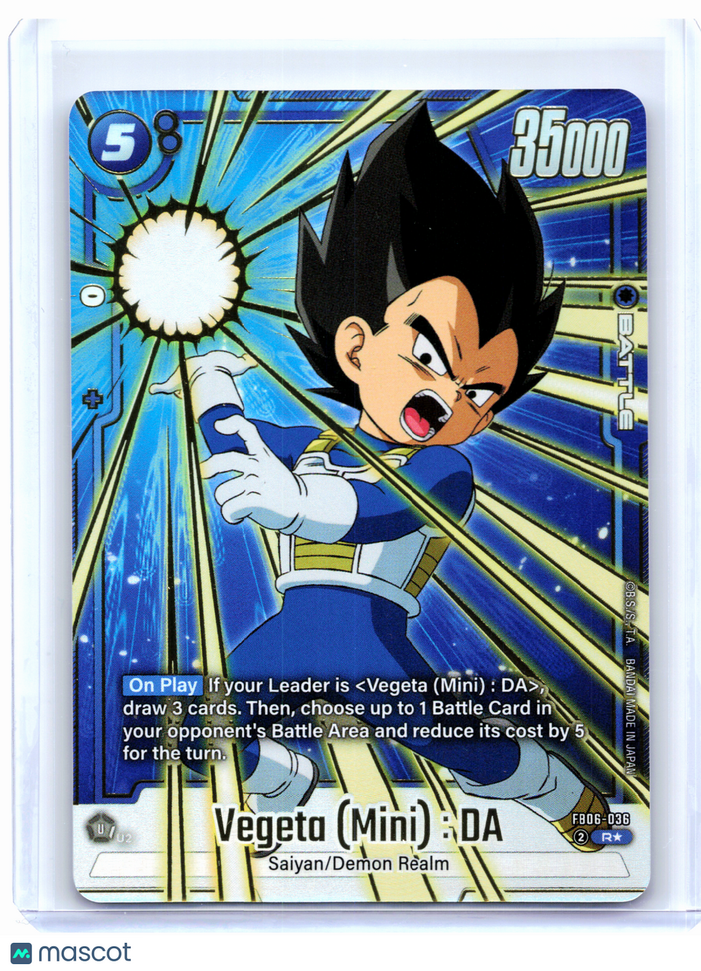 2024 Dragon Ball Super—Vegeta (Mini) : DA (Gold) #FB03-036 DBSFW_PR—Rare Foil