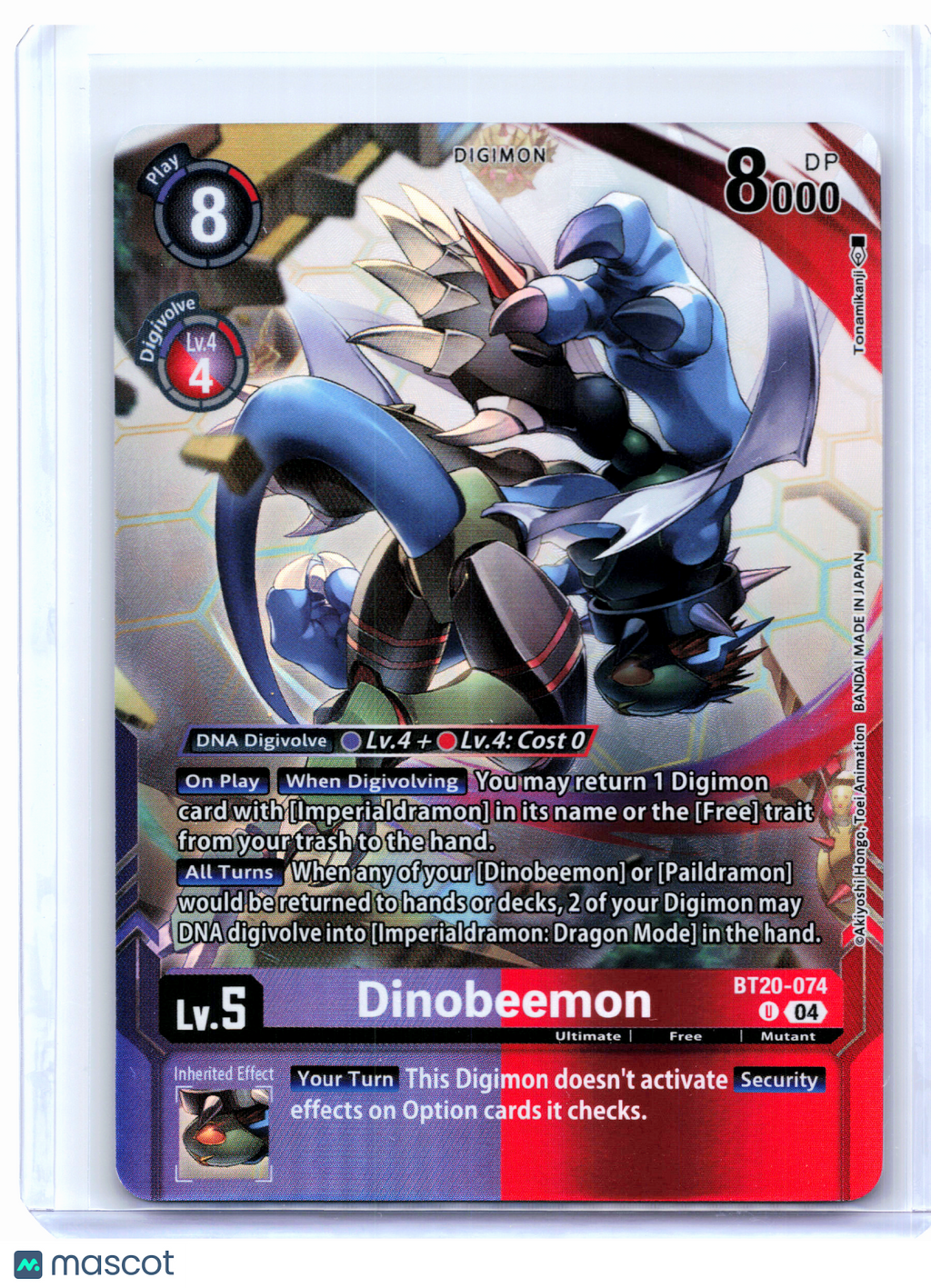 2025 Digimon TCG—Dinobeemon #BT20-074 Release Special Booster 2.5—Uncommon Foil