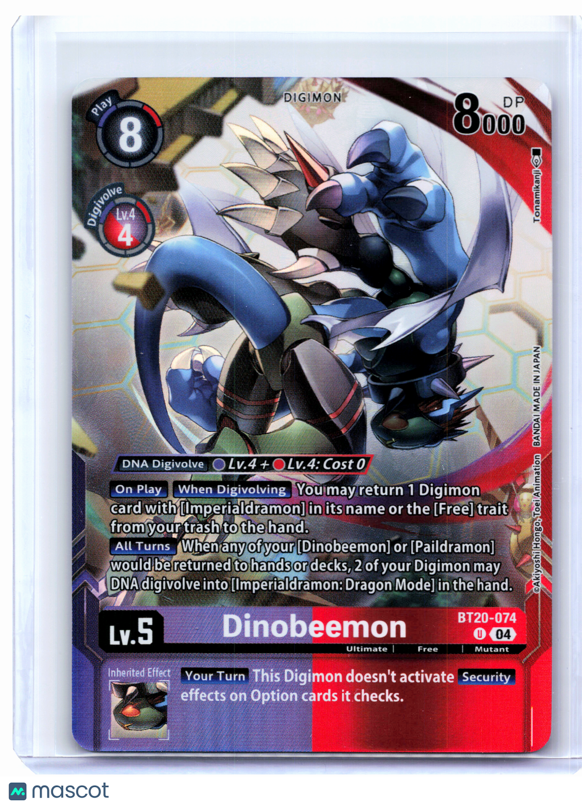 2025 Digimon TCG—Dinobeemon #BT20-074 Release Special Booster 2.5—Uncommon Foil