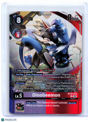 2025 Digimon TCG—Dinobeemon #BT20-074 Release Special Booster 2.5—Uncommon Foil