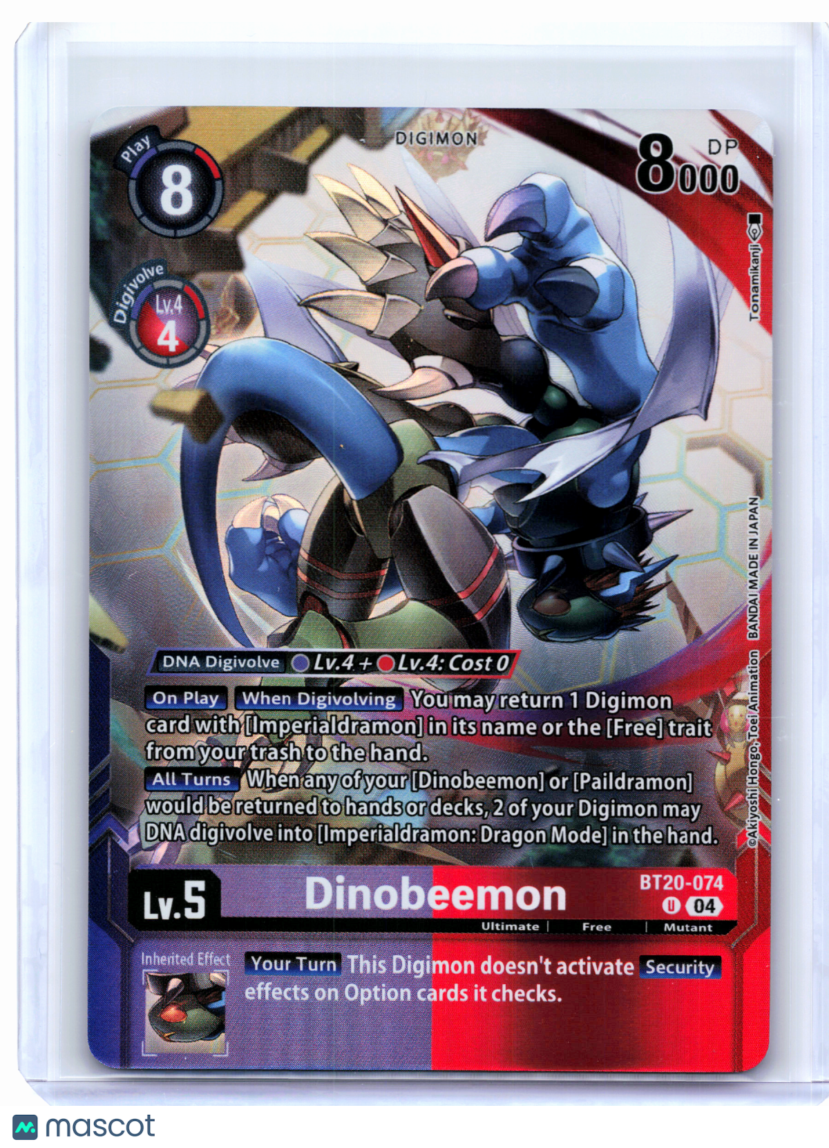 2025 Digimon TCG—Dinobeemon #BT20-074 Release Special Booster 2.5—Uncommon Foil