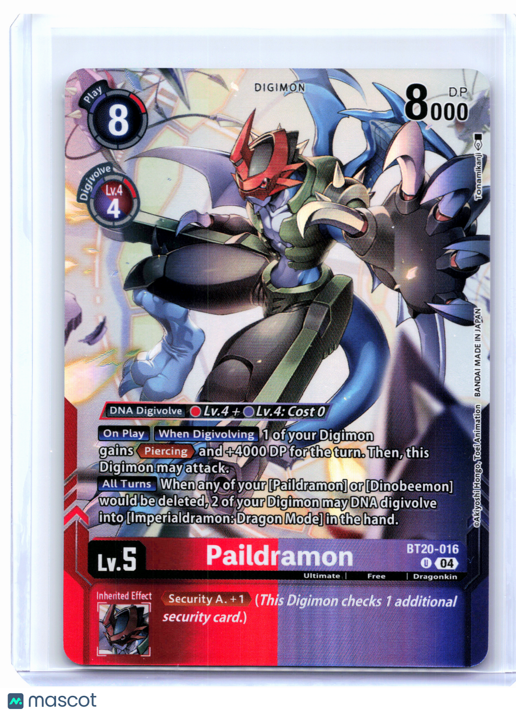 2025 Digimon TCG—Paildramon #BT20-016 Release Special Booster 2.5—Uncommon Foil