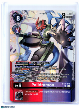 2025 Digimon TCG—Paildramon #BT20-016 Release Special Booster 2.5—Uncommon Foil