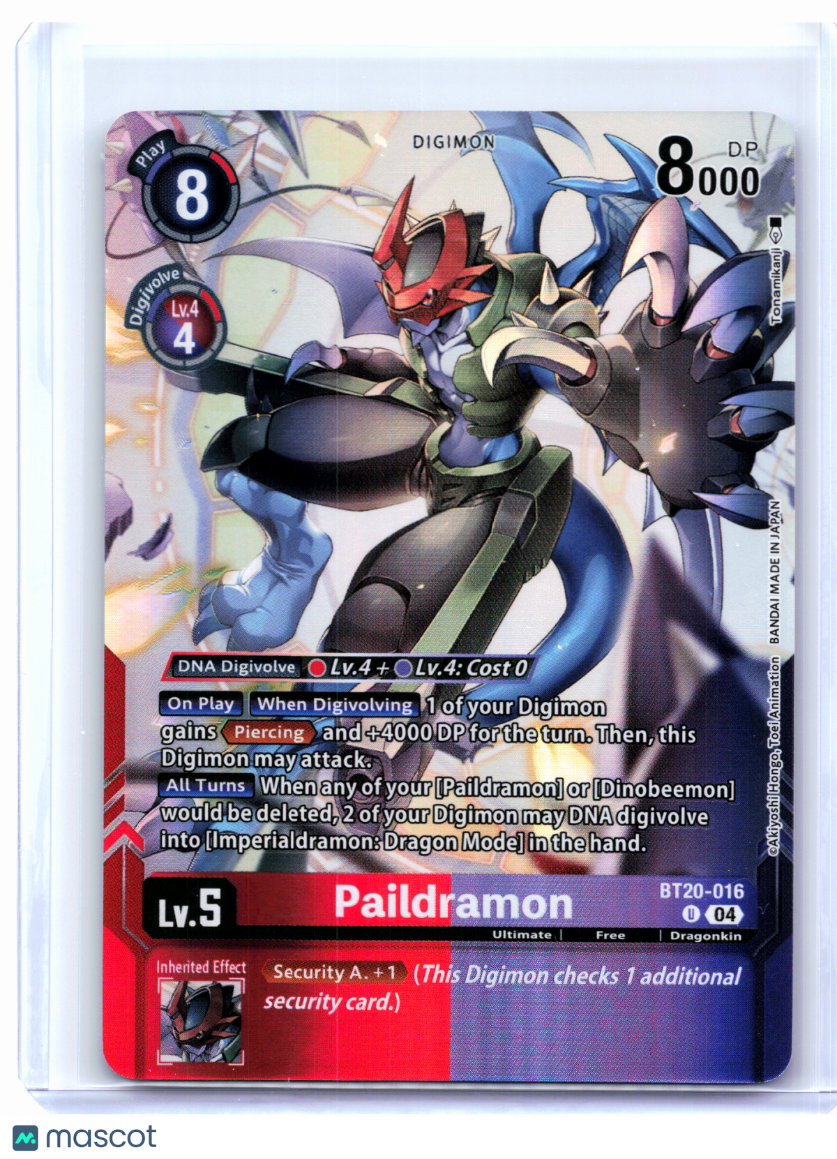 2025 Digimon TCG—Paildramon #BT20-016 Release Special Booster 2.5—Uncommon Foil