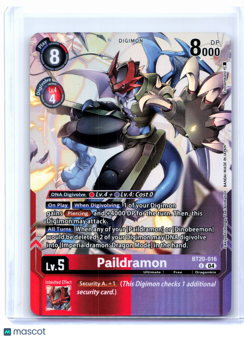 2025 Digimon TCG—Paildramon #BT20-016 Release Special Booster 2.5—Uncommon Foil