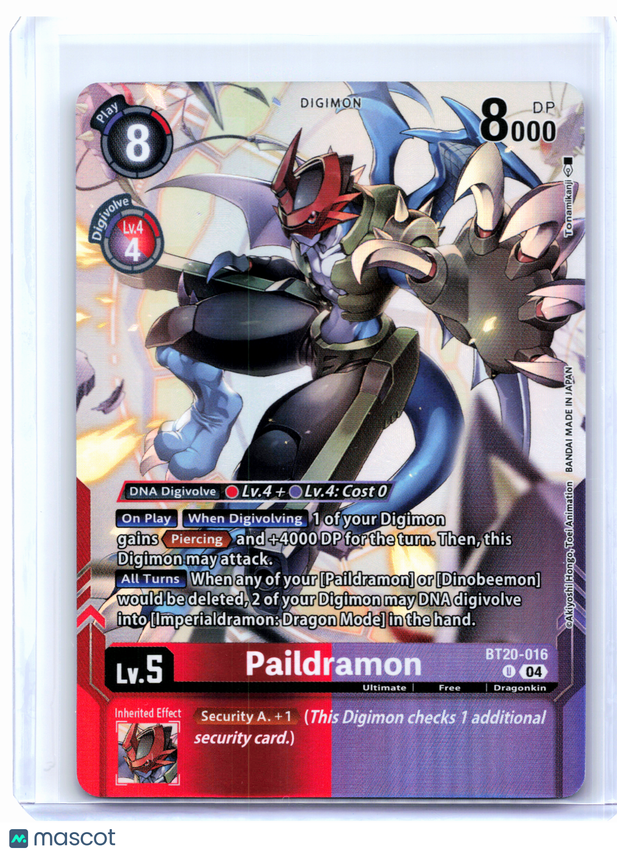 2025 Digimon TCG—Paildramon #BT20-016 Release Special Booster 2.5—Uncommon Foil