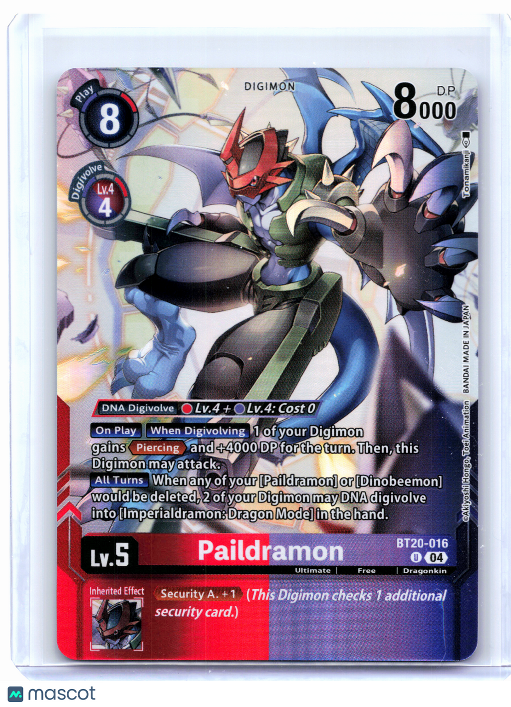 2025 Digimon TCG—Paildramon #BT20-016 Release Special Booster 2.5—Uncommon Foil
