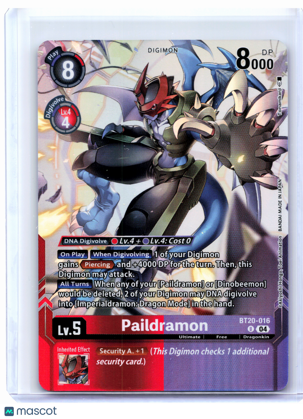 2025 Digimon TCG—Paildramon #BT20-016 Release Special Booster 2.5—Uncommon Foil