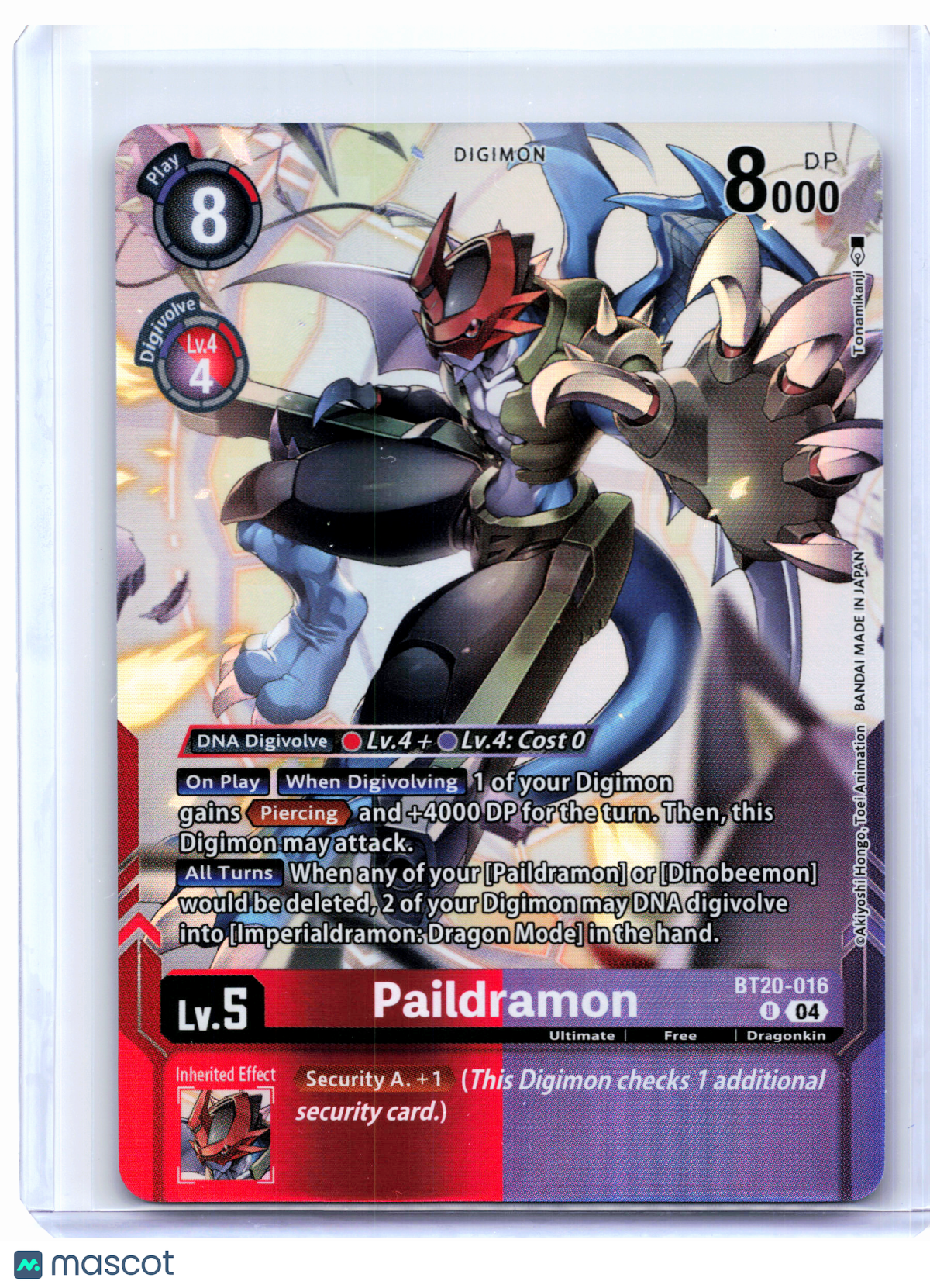 2025 Digimon TCG—Paildramon #BT20-016 Release Special Booster 2.5—Uncommon Foil