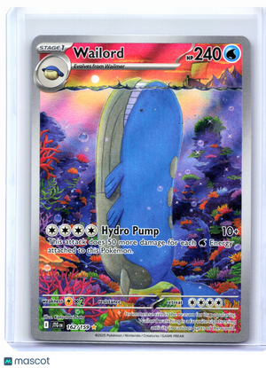 2025 Pokemon—Wailord #162/159 Journey Together—Illustration Rare Holo