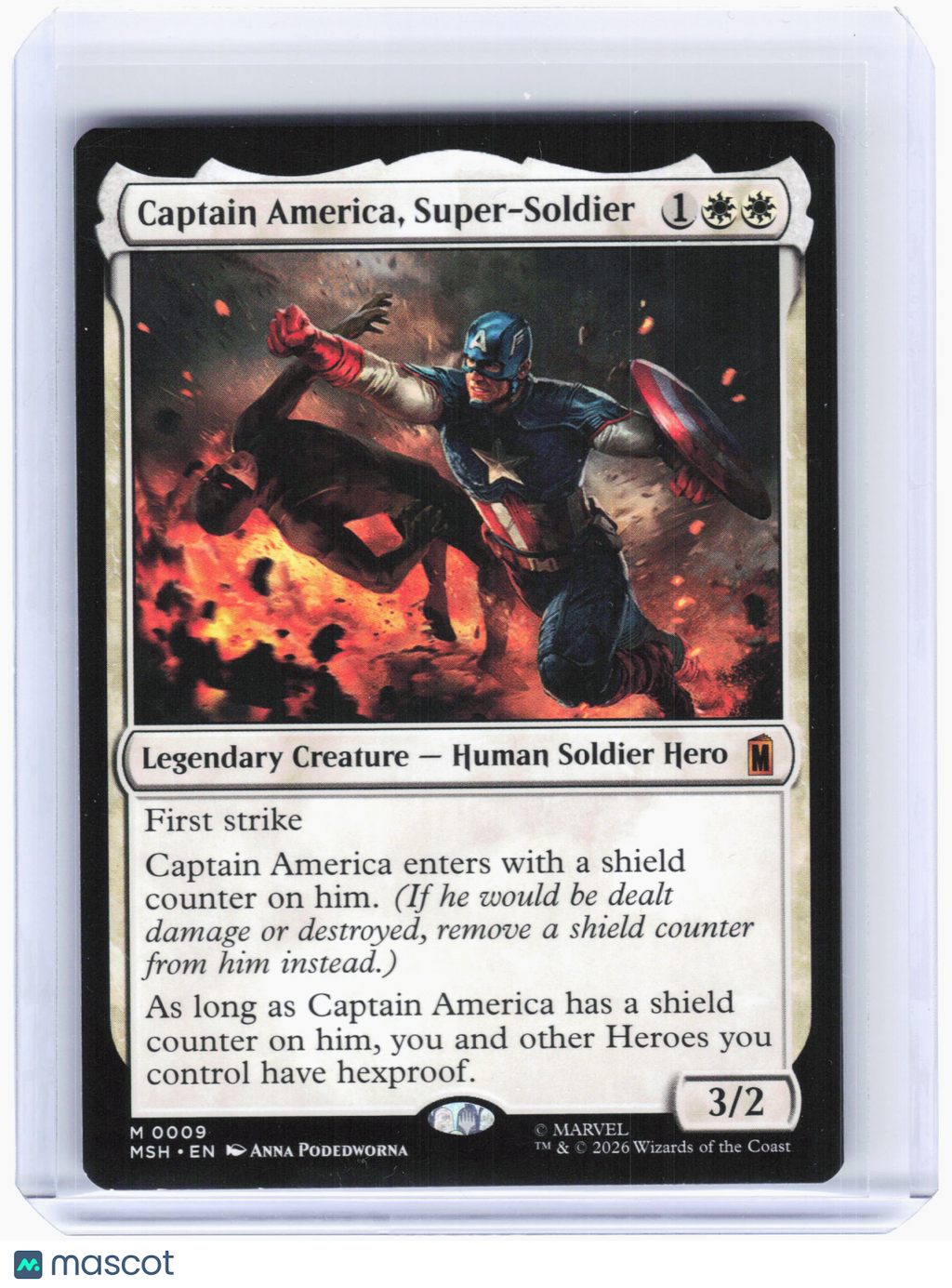 2026 MTG—Captain America, Super-Soldier #9 Marvel Super Heroes—Mythic Non-Foil