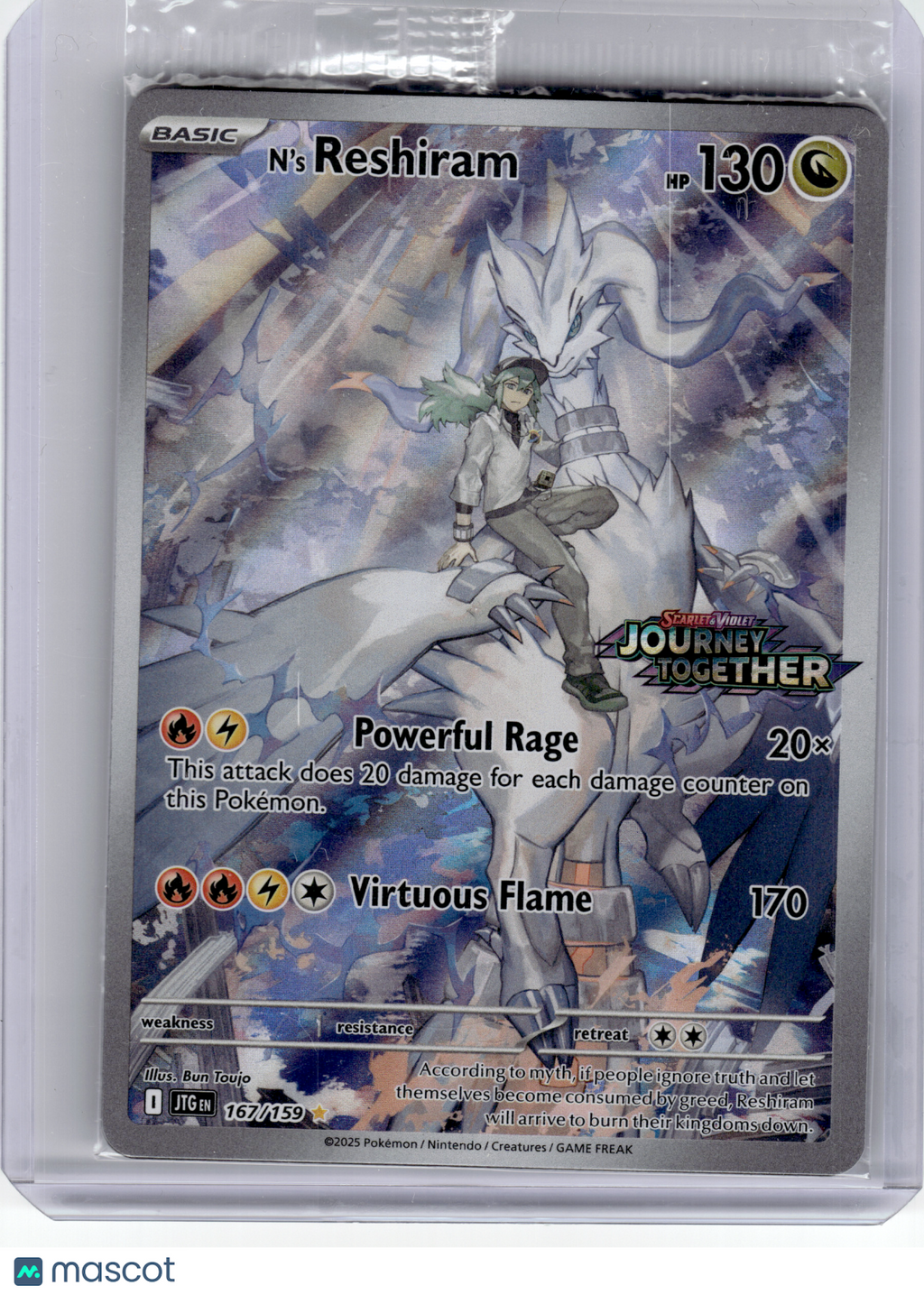 2025 Pokemon—N'S Reshiram #167 Journey Together—Illustration Rare Holo [Sealed]