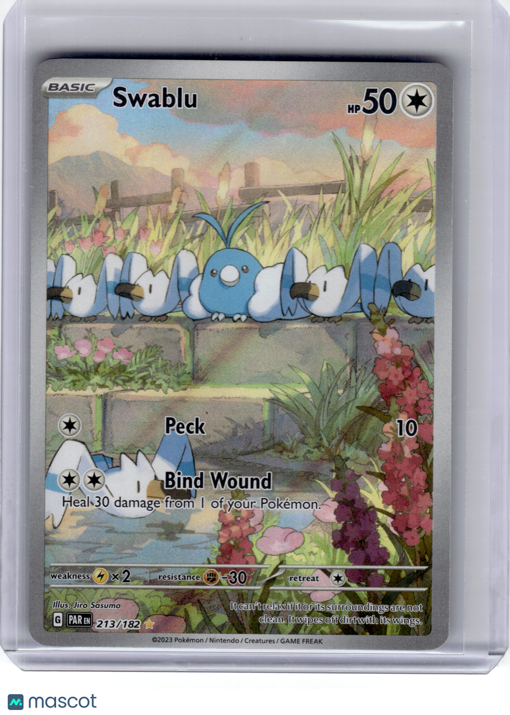 2023 Pokemon—Swablu #213 Paradox Rift—Illustration Rare Holo [Lightly Played]