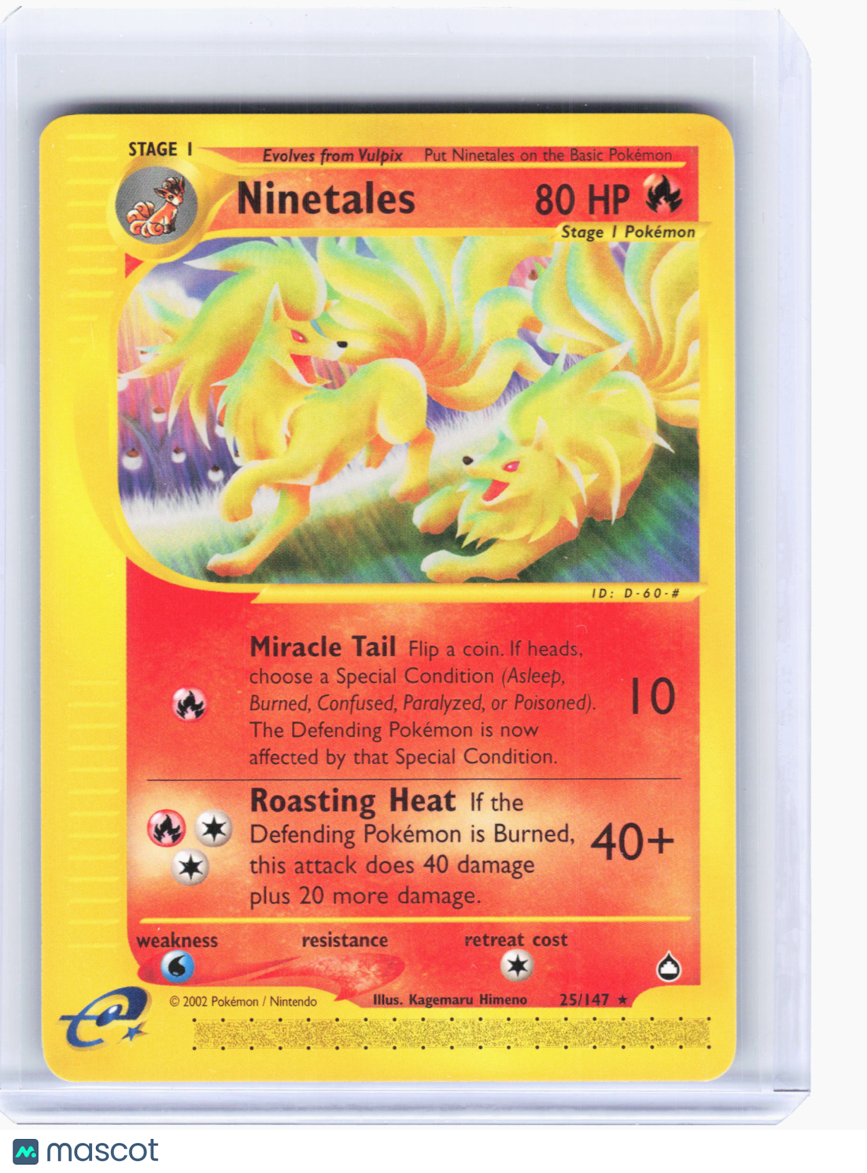 2003 Pokemon—Ninetales #25 Aquapolis—Rare Nonholo [Lightly Played]