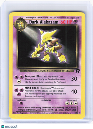 2000 Pokemon—Dark Alakazam #18 Team Rocket—Rare Nonholo [Lightly Played]