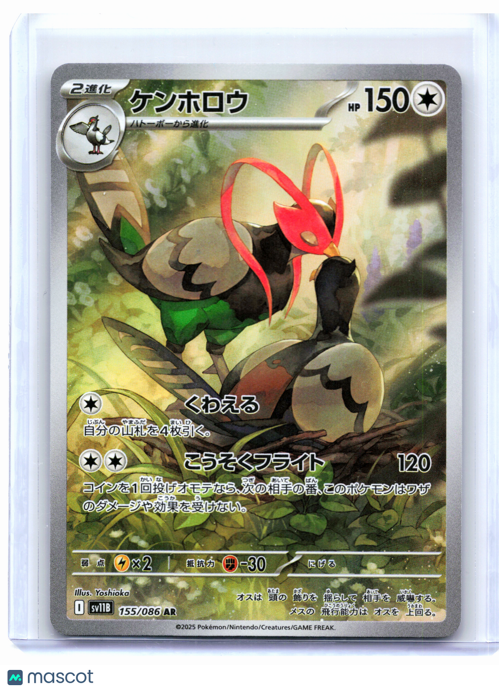 2025 Pokemon—Unfezant #155/086 Black Bolt—Art Rare Holo Japanese