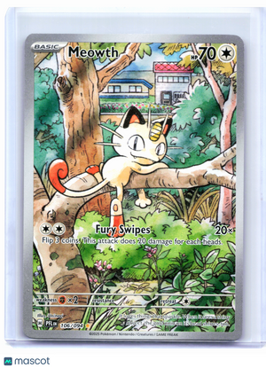 2025 Pokemon—Meowth #106/094 Phantasmal Flames—Illustration Rare Holo [LP]