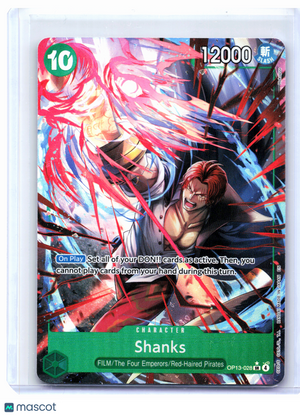 2025 One Piece—Shanks (Alt Art) #OP13-028 Carrying On His Will—Super Rare Foil