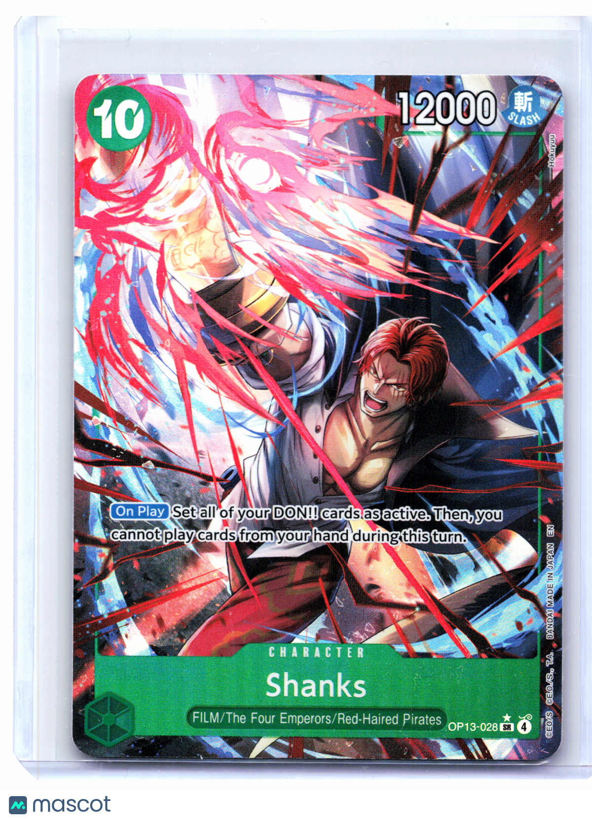 2025 One Piece—Shanks (Alt Art) #OP13-028 Carrying On His Will—Super Rare Foil