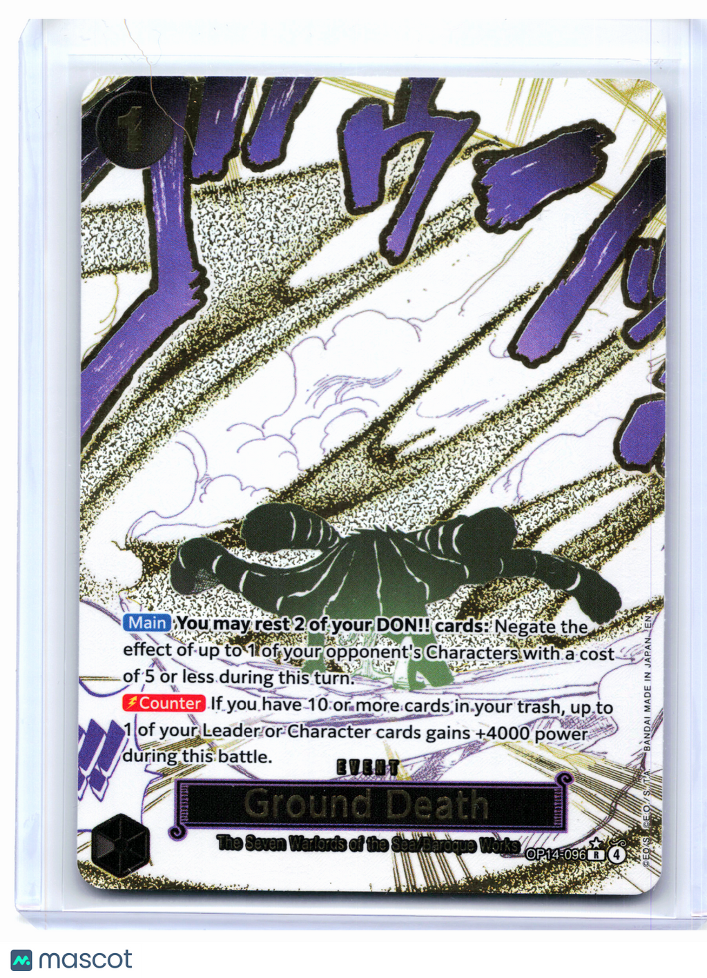 2026 One Piece—Ground Death (Alt Art) #OP14-096 The Azure Sea's Seven—Rare Foil