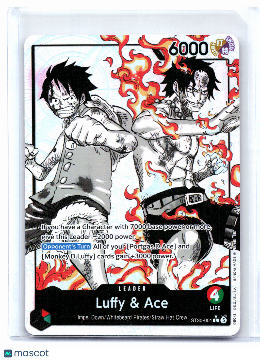 2026 One Piece—Luffy & Ace (Alternate Art) #ST30-001 Luffy & Ace—Leader Foil