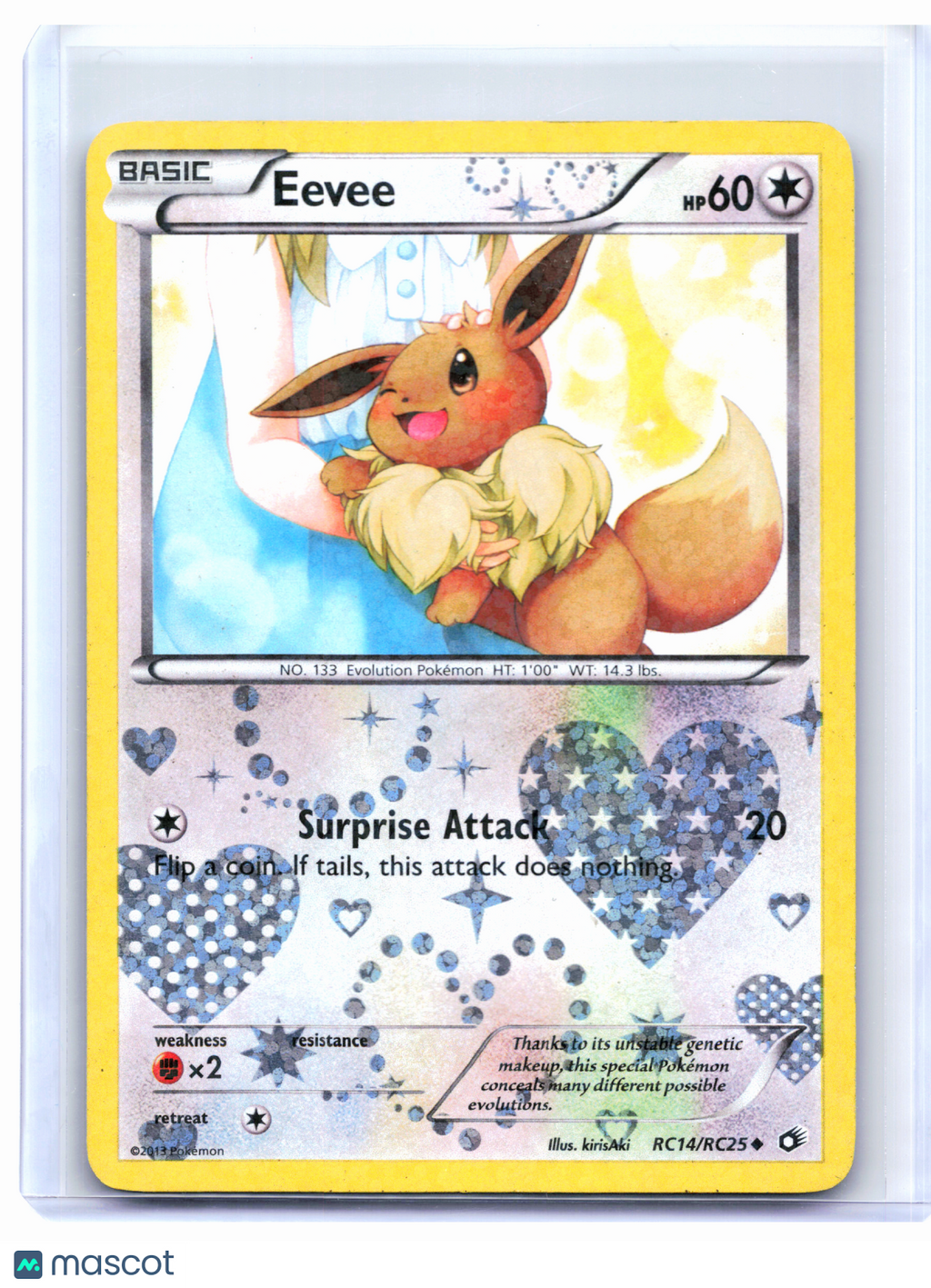 2013 Pokemon—Eevee #RC14/RC25 LTR—Uncommon Holo [Heavily Played]
