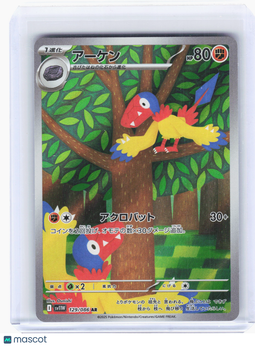 2025 Pokemon—Archen #129 White Flare—Art Rare Holo Japanese