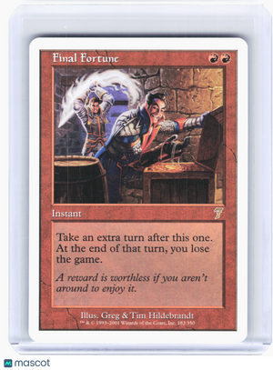 2001 Magic: The Gathering—Final Fortune #182 7th Edition—Rare Nonfoil