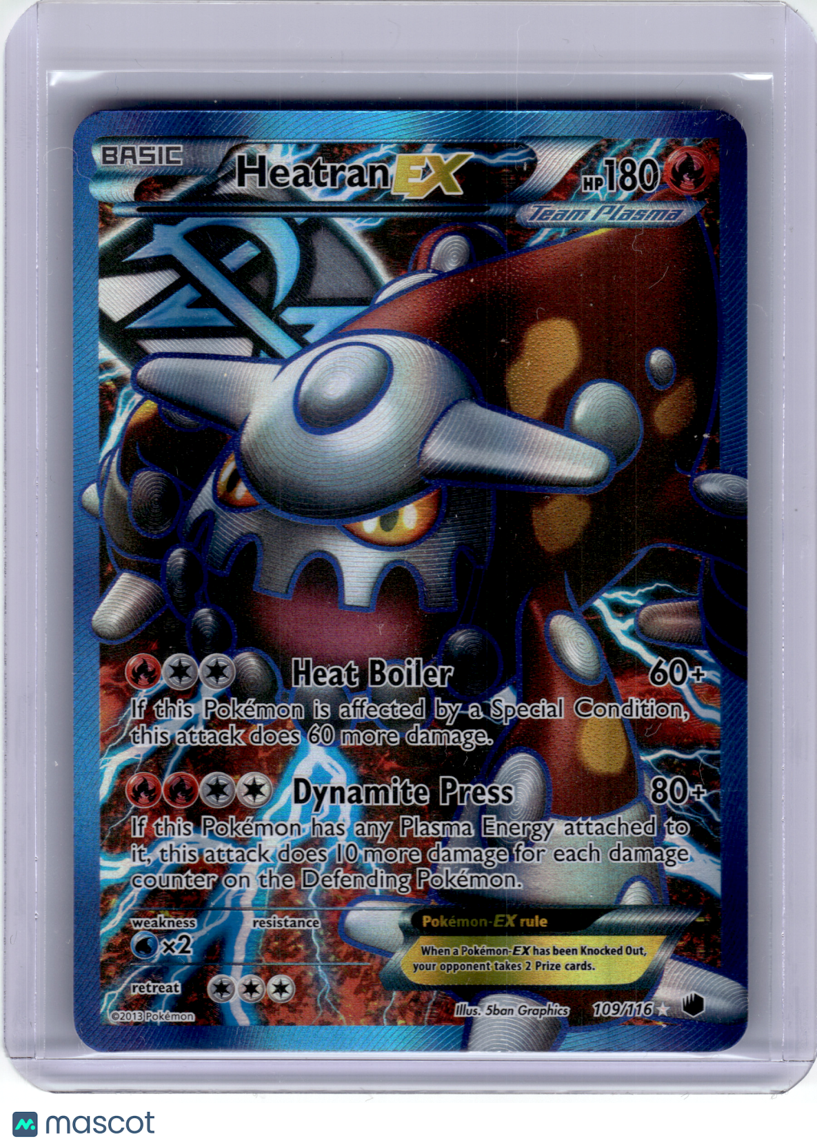 2013 Pokemon—Heatran EX (Team Plasma) #109 Plasma Freeze—Ultra Rare Holo [LP+]