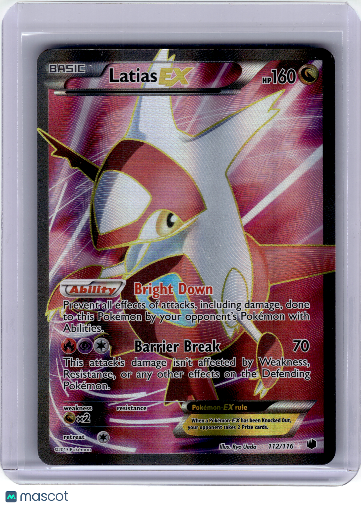 2013 Pokemon—Latias EX #112 Plasma Freeze—Ultra Rare Holo [Lightly Played]