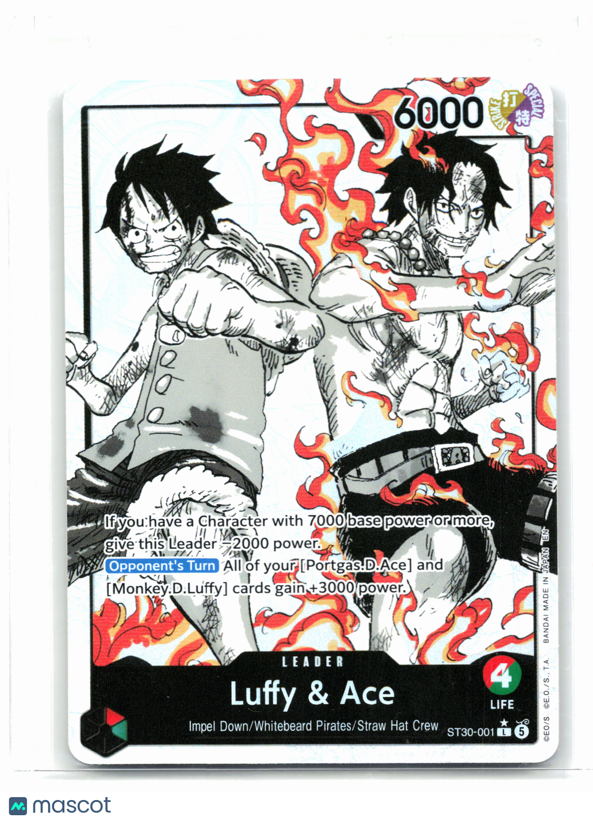 2026 One Piece—Luffy & Ace (Alternate Art) #ST30-001 Luffy & Ace—Leader Foil