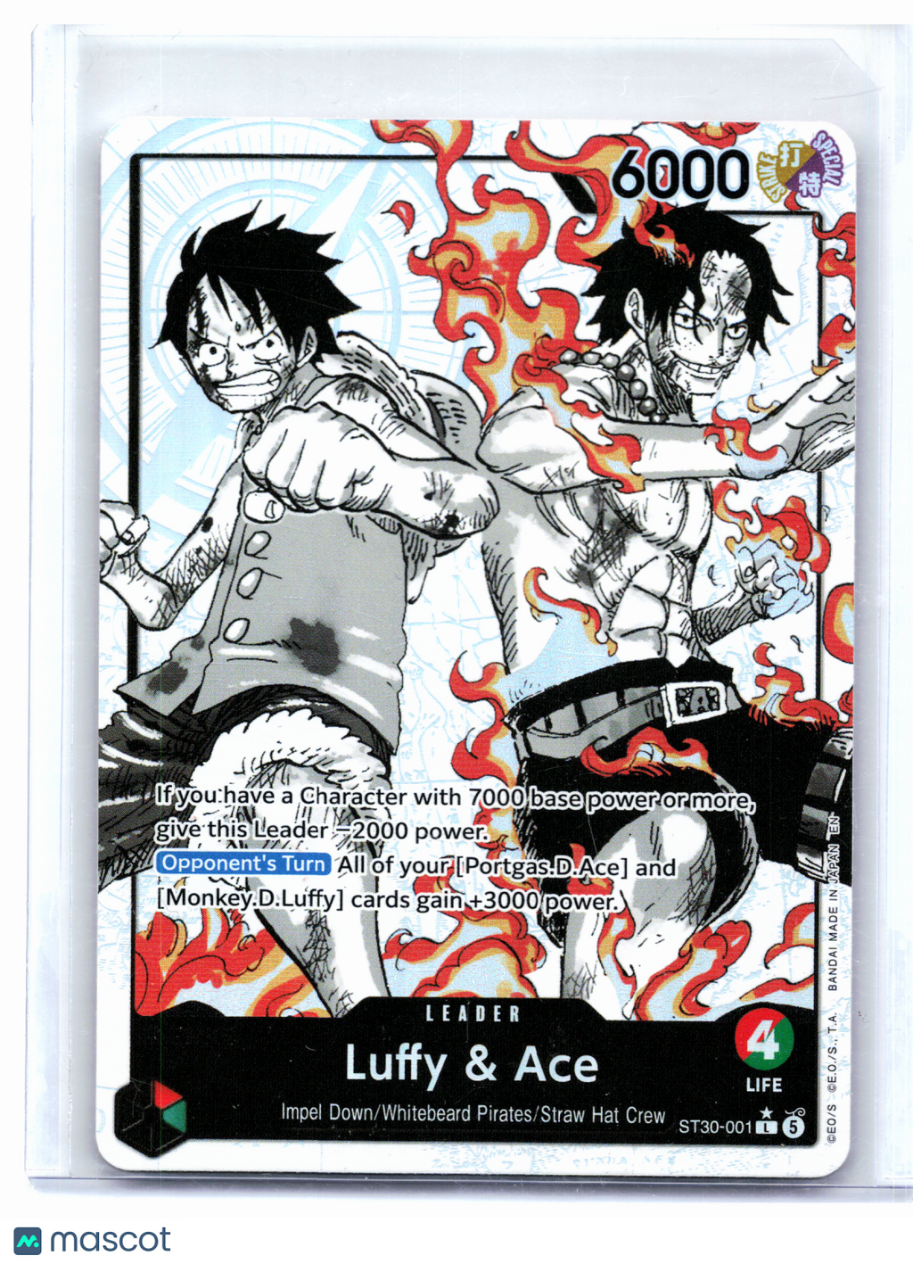 2026 One Piece—Luffy & Ace (Alternate Art) #ST30-001 Luffy & Ace—Leader Foil