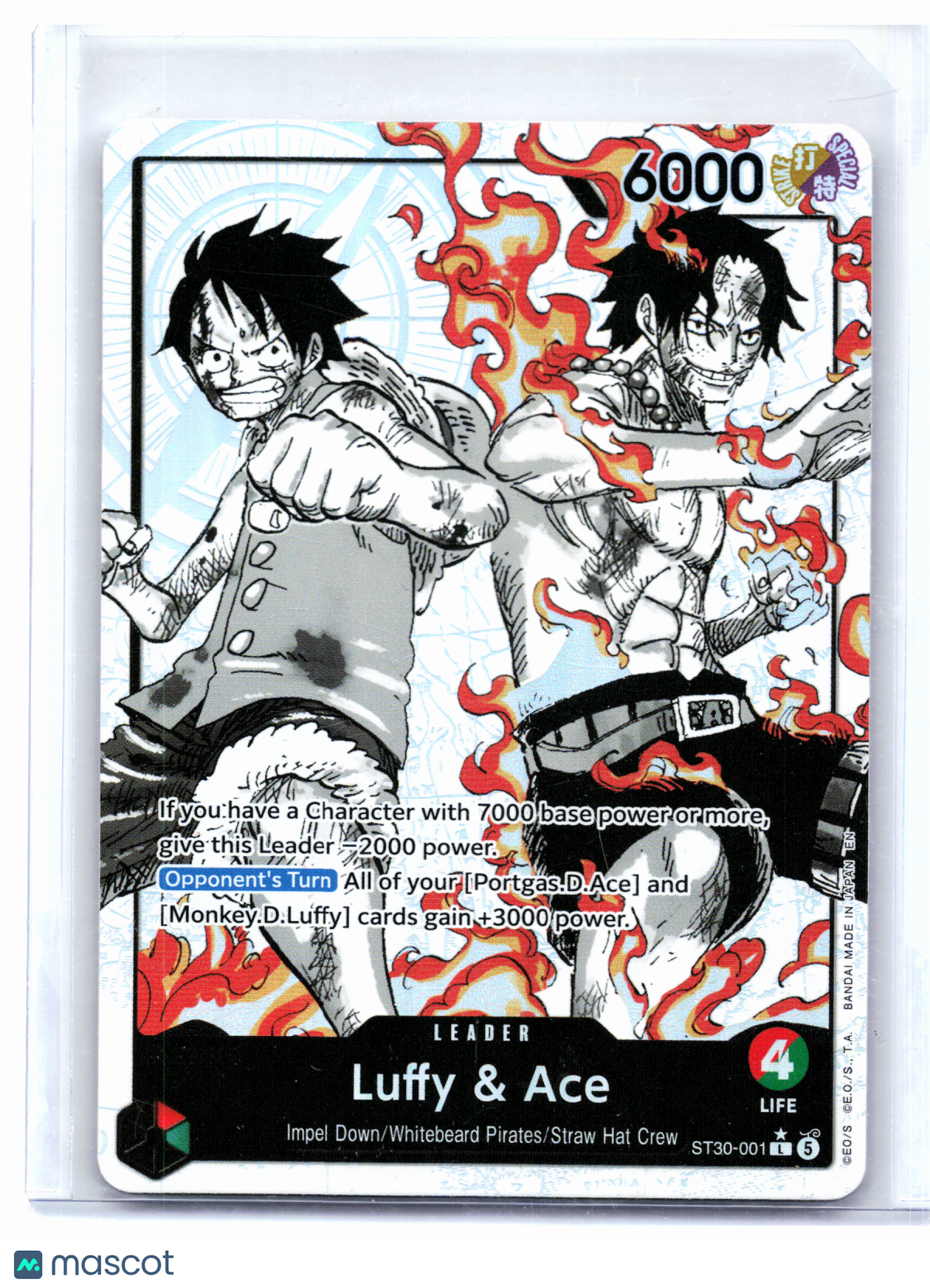 2026 One Piece—Luffy & Ace (Alternate Art) #ST30-001 Luffy & Ace—Leader Foil